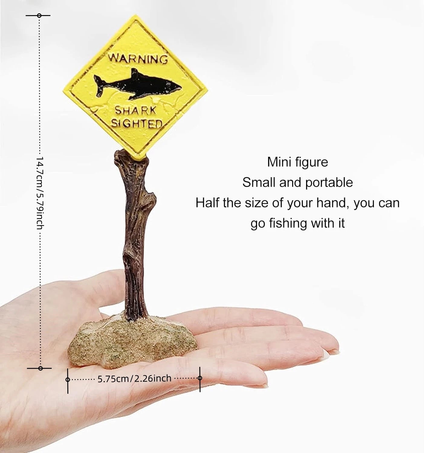 Shark Warning Sign- Fish Tank Decoration